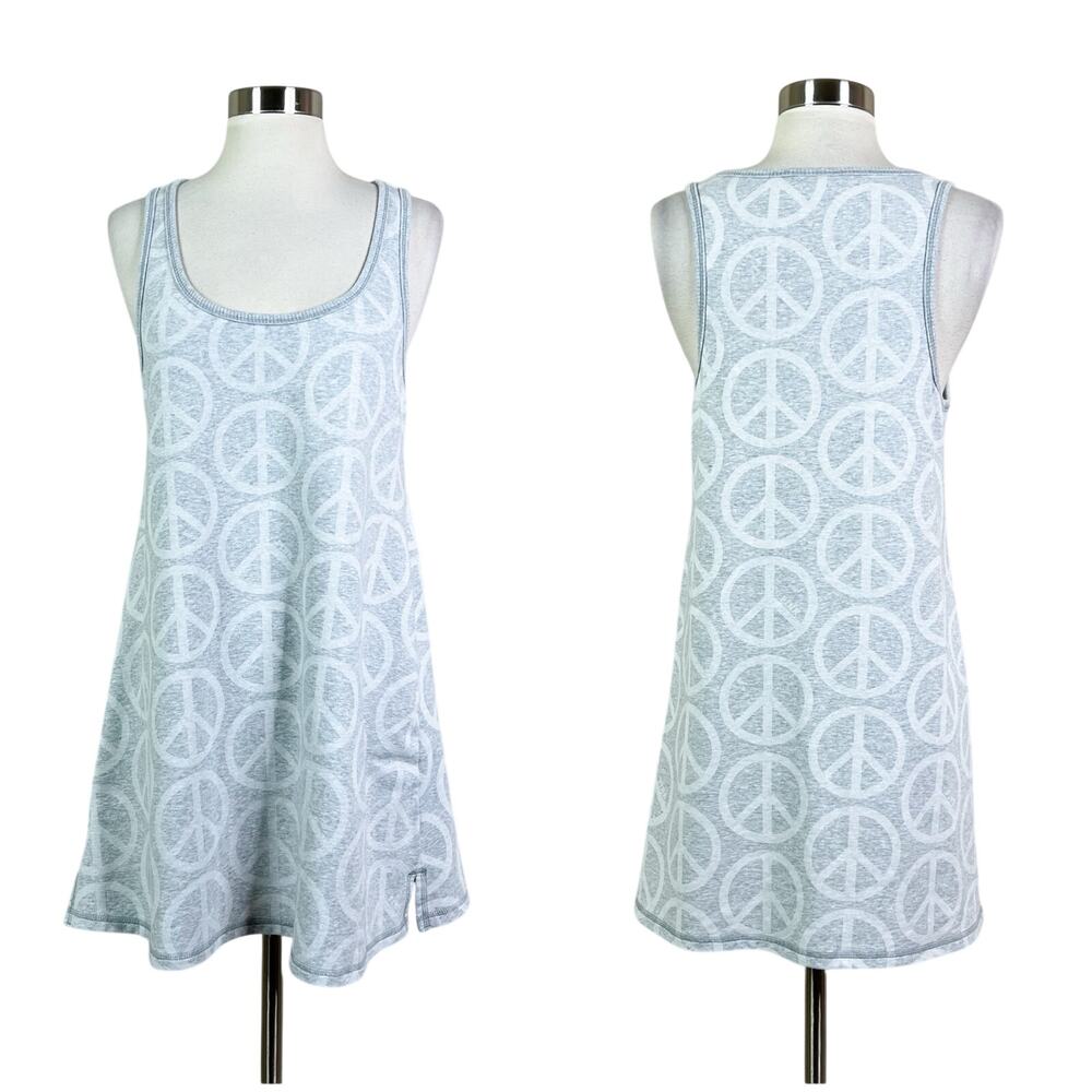 PINK Victoria Secret | Y2K Grey White Peace Sign Tank Soft Girl Casual Dress L